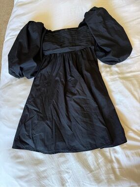 Abercrombie & Fitch Black Puff-Sleeve Womens Dress